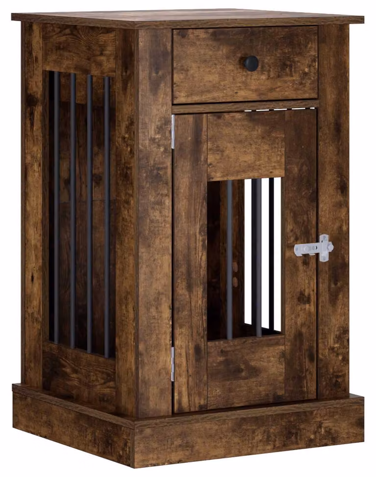 Mobile per trasportini per cani, legno massello di quercia affumicata, dimensioni 50 x 47,5 x 80 cm
