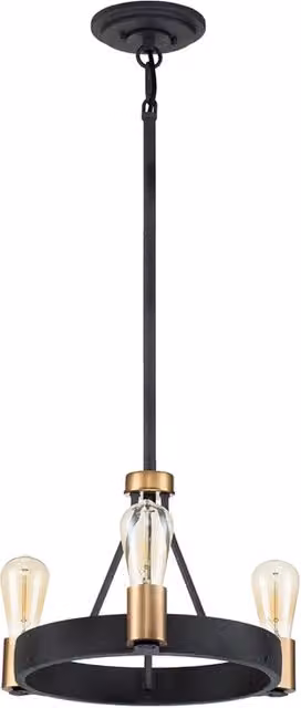 Lampadario Industrial Nordico Silas Acciaio Zinco Antico Ottone 3 Luci E27