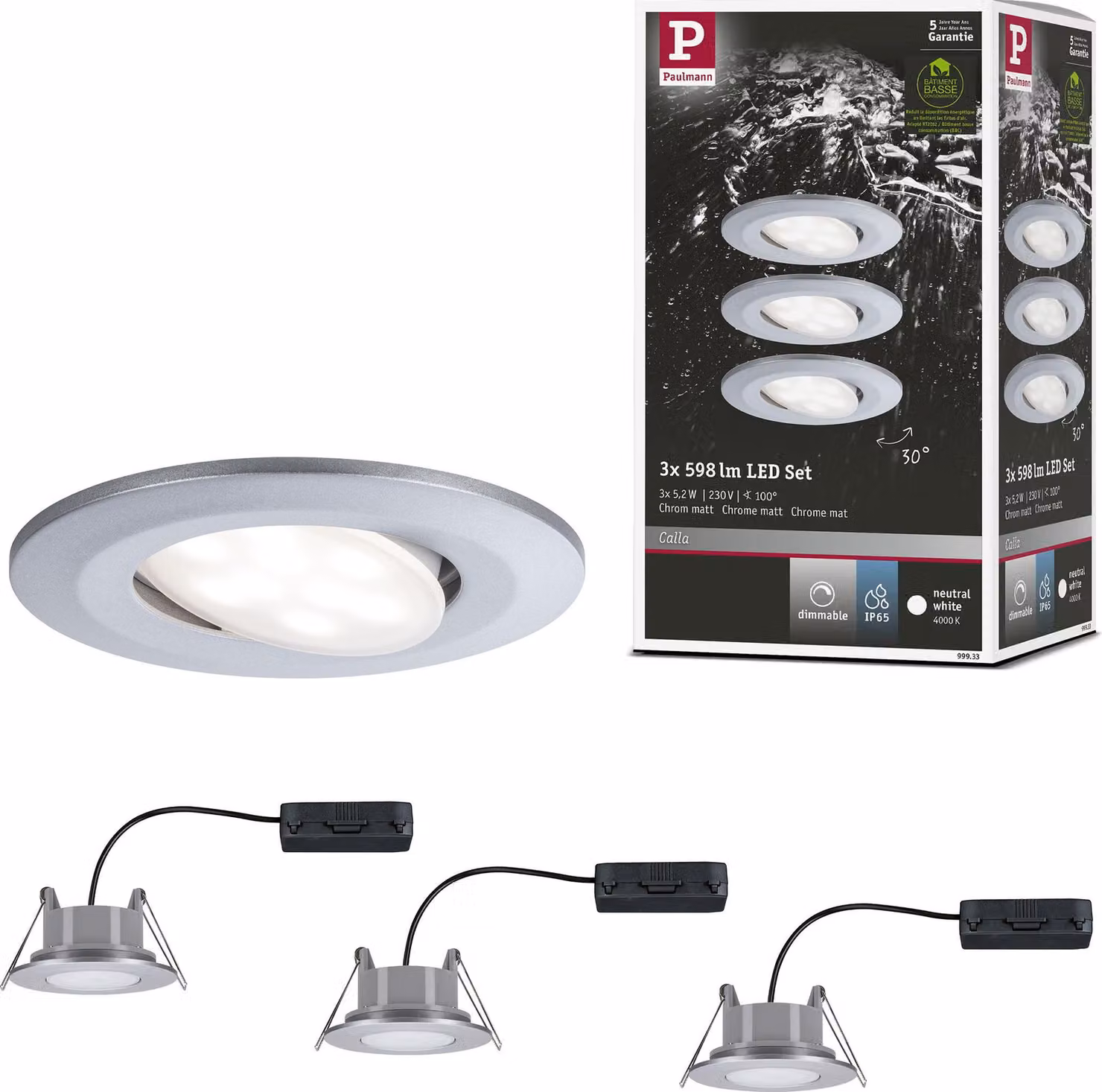 Paulmann Luce da incasso LED Calla basic set orientabile