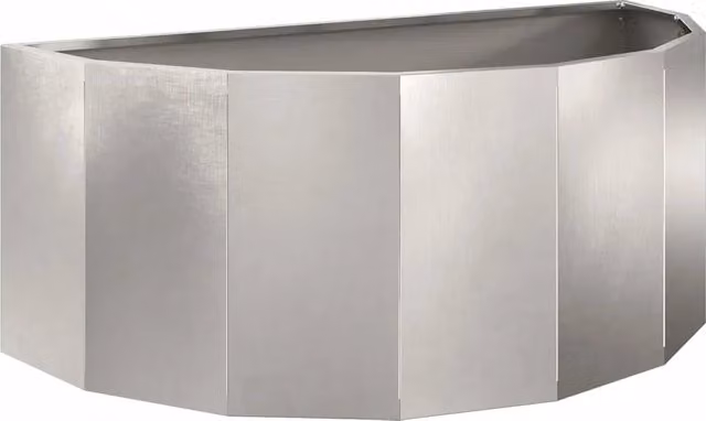 Fioriera semi-rotonda dal design moderno per esterni 90 x 45 x 35 cm facile da montare in acciaio inossidabile argento 02_0052933
