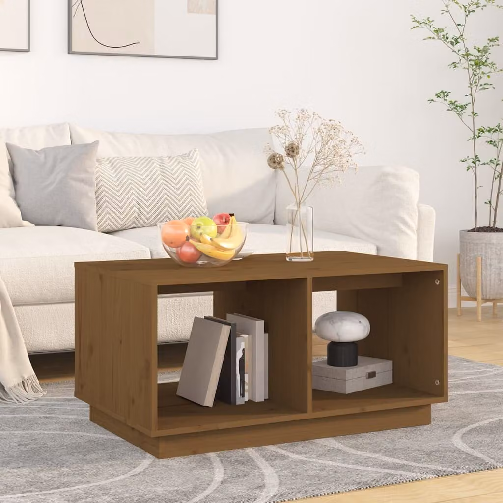 Maison Exclusive - Tavolino da salotto marrone miele 80x50x40 cm in legno massello di pino