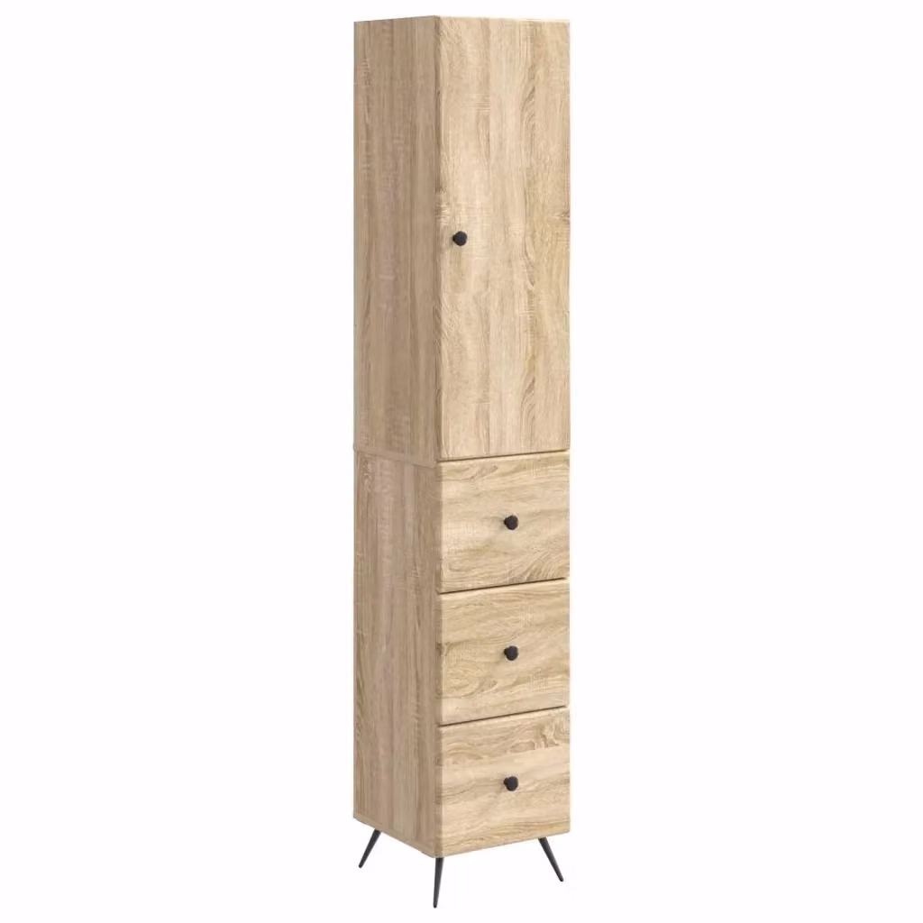 Set di 2 armadi moderni vidaXL in legno e metallo marrone con ante scorrevoli e ripiani interni, L/P/H: 34,5 x 34,5 x 90 cm – 2