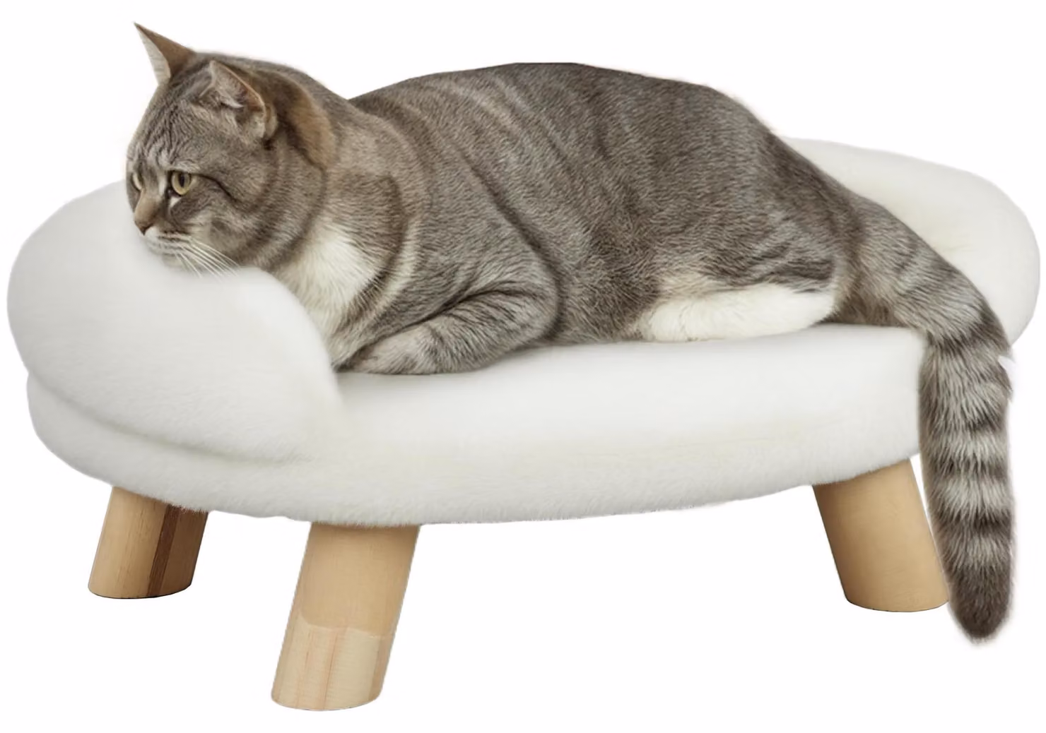 PawHut: cuccia per gatti e divano per cani, cuccia per cani, divano per animali domestici con design rialzato, color crema