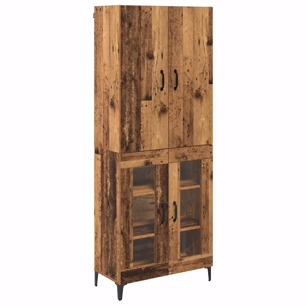 Credenza moderna vidaXL in legno e metallo marrone con ante a battente, L/P/H: 69,5 x 34 x 180 cm – 2
