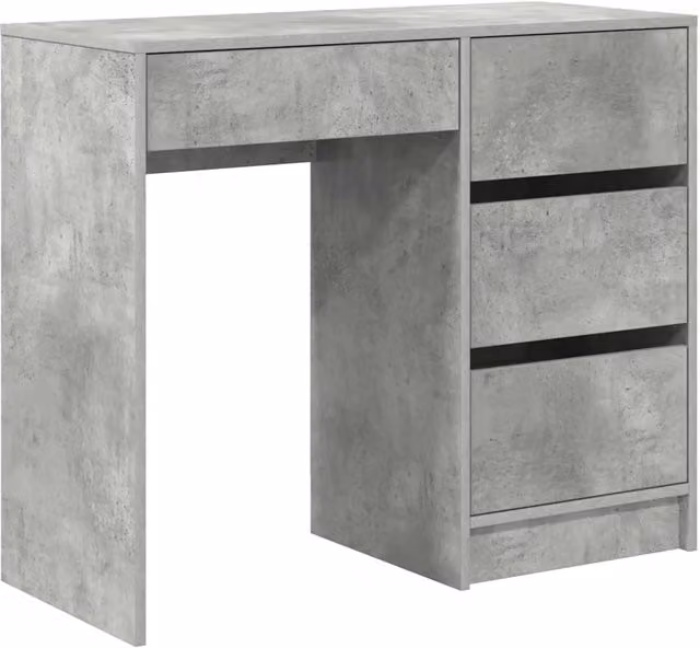 Scrivania moderna Design In per ufficio o casa, colore grigio, in legno multistrato, L: 90 cm, P: 37.5 cm, H: 75 cm