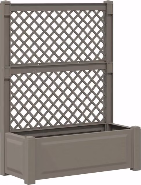 Vaso da giardino grande in plastica grigio L: 99,5 cm, P: 43 cm, H: 133,5 cm CFW9695166