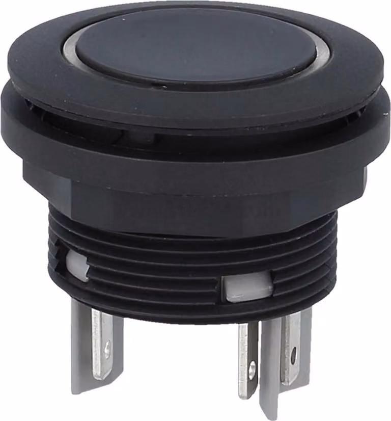 Georg Schlegel Pulsante con illuminazione ad anello, illuminabile 1S, rotondo, connettore piatto SHORTRON 2,8 mm x 0,8 mm - 1 pezzo