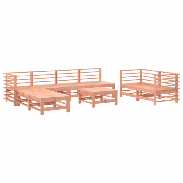 Set Salotto da Giardino 9 pz in Legno Massello di Douglas