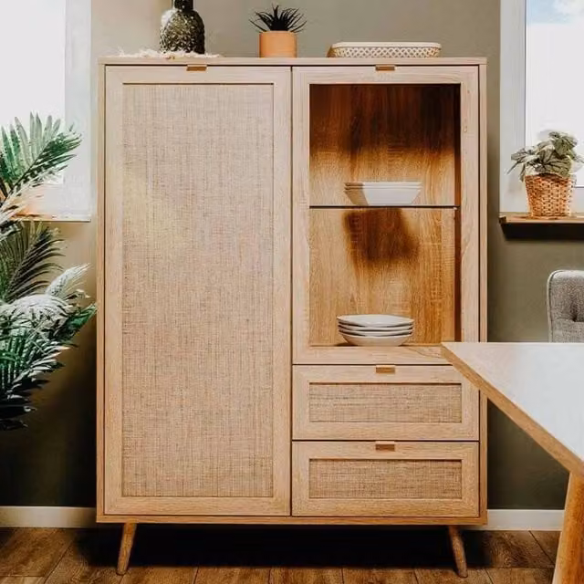 Credenza Bali 53A 2 ante e 2 cassetti effetto vimini