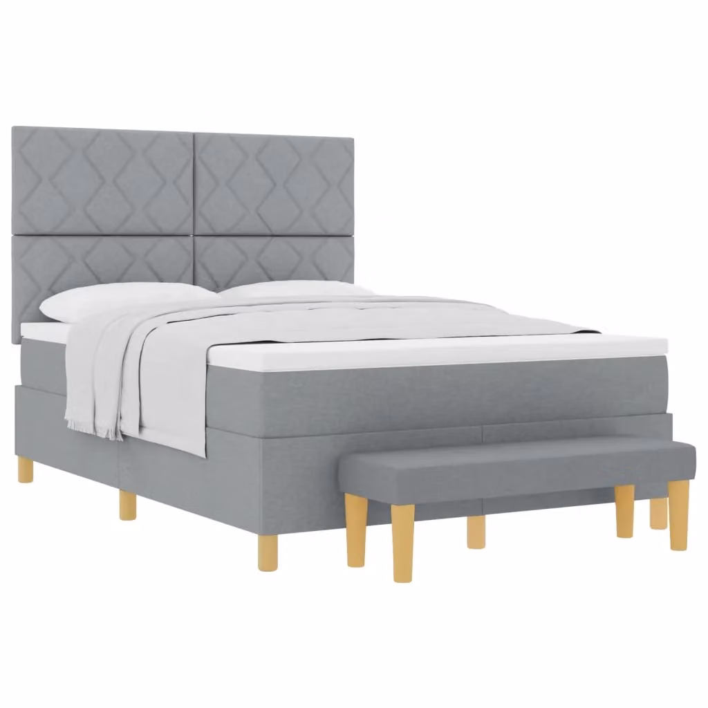 Letto a molle con cuscino vidaXL Grigio, L/P/H: 160 x 200 x 128 cm – 2