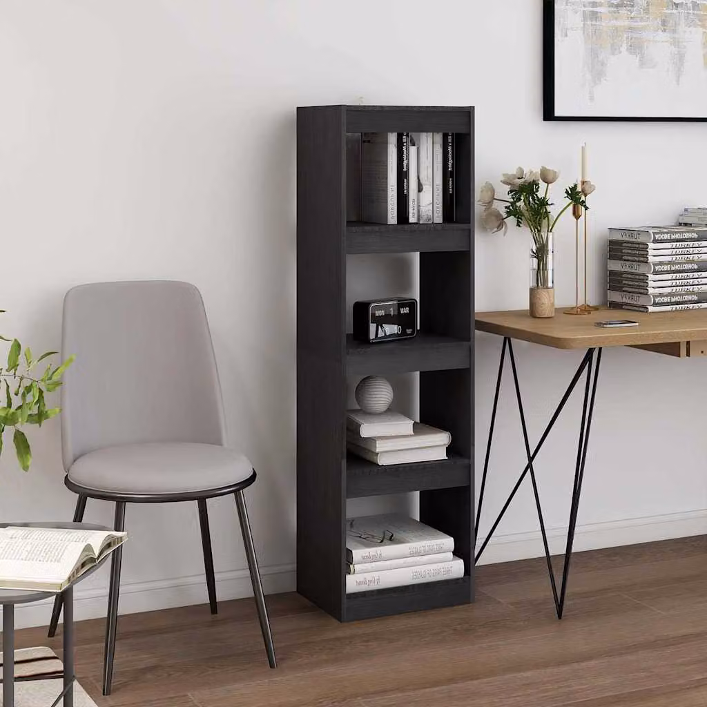 Libreria/Divisorio vidaXL in Legno Massello di Pino Grigio L 40 cm, P 30 cm, H 135,5 cm