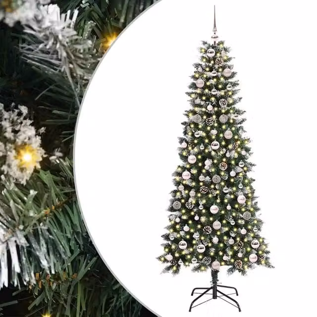 Albero di Natale | Decorazioni natalizie artificiale con 300 LED Verde 180 cm