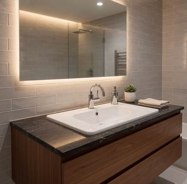 Consolle in ceramica Taco mod LC26 Bianco lucido per bagno o ingresso