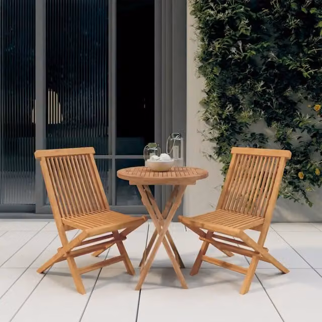 Set da Pranzo per Giardino 3 pz in Legno Massello di Teak 3087186