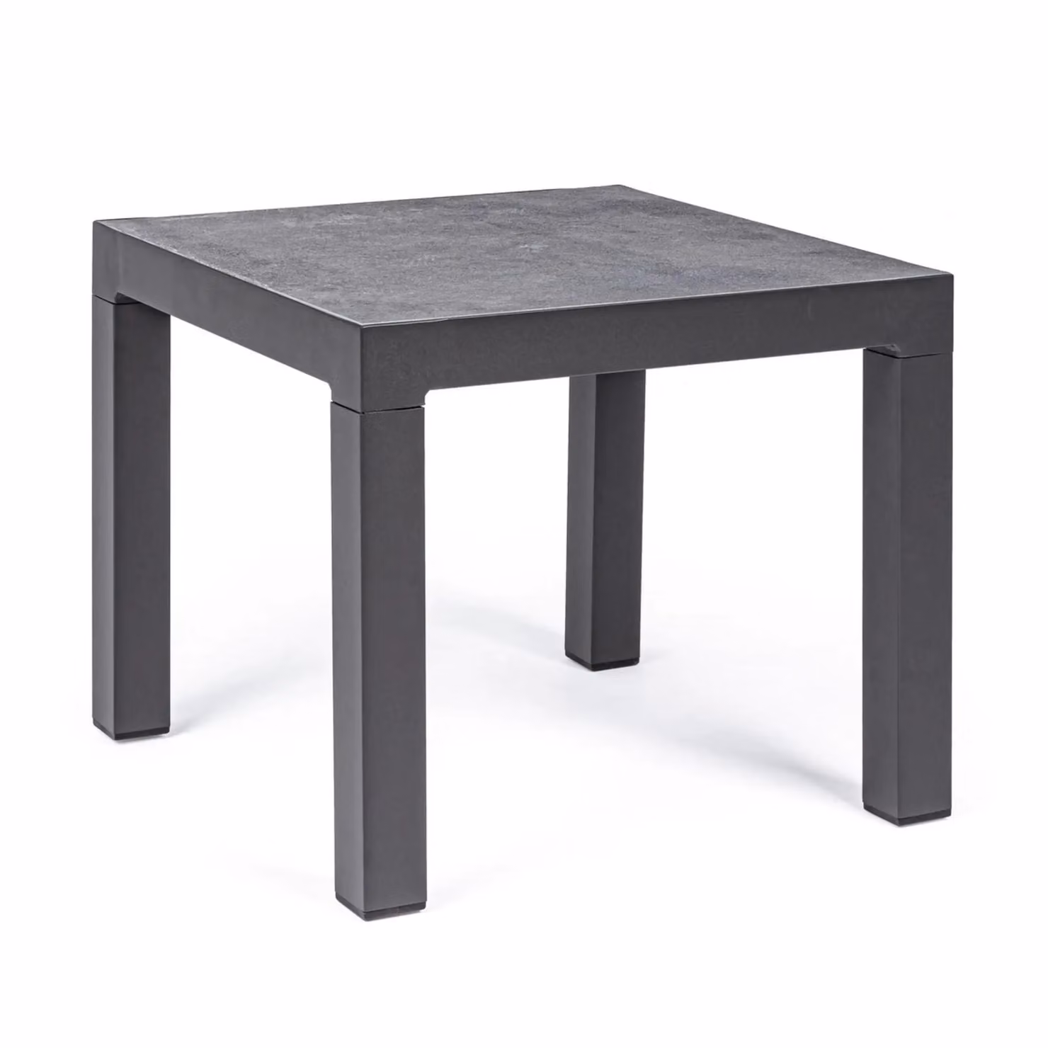 Tavolino da giardino OVIEDO con piano in ceramica e struttura in alluminio antracite, 50×50 cm