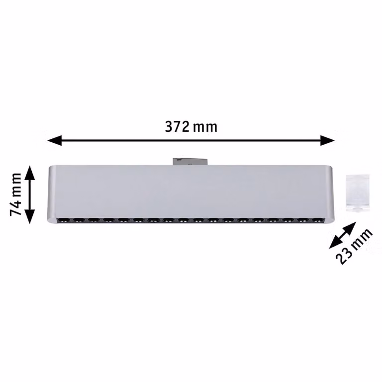 Paulmann Lampada da binario a LED URail Zelos, cromata, 3.000 K, 37 cm dimmerabile, Alluminio / Grigio / Zincato, Soggiorno / Sala da pranzo, Alluminio, Moderno