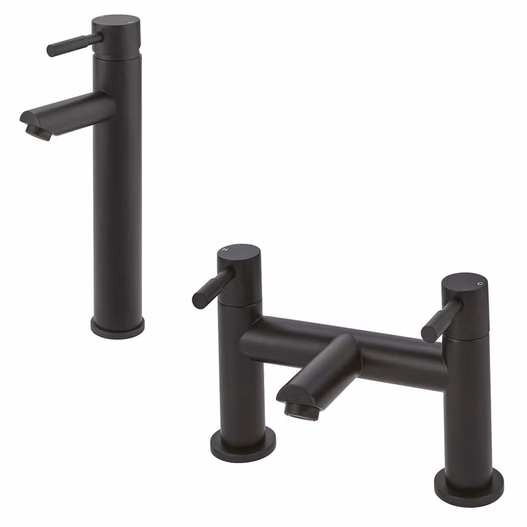 Set di Rubinetti Miscelatori per Lavabo e Vasca da Bagno - Nero - Nox