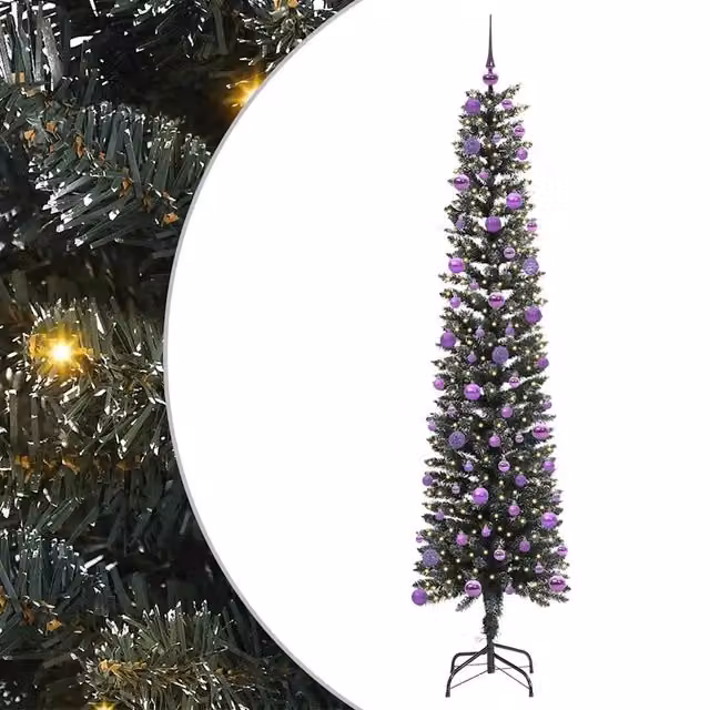 Albero di Natale artificiale verde vidaXL con 300 LED luce bianca calda, Altezza: 240 cm – 1