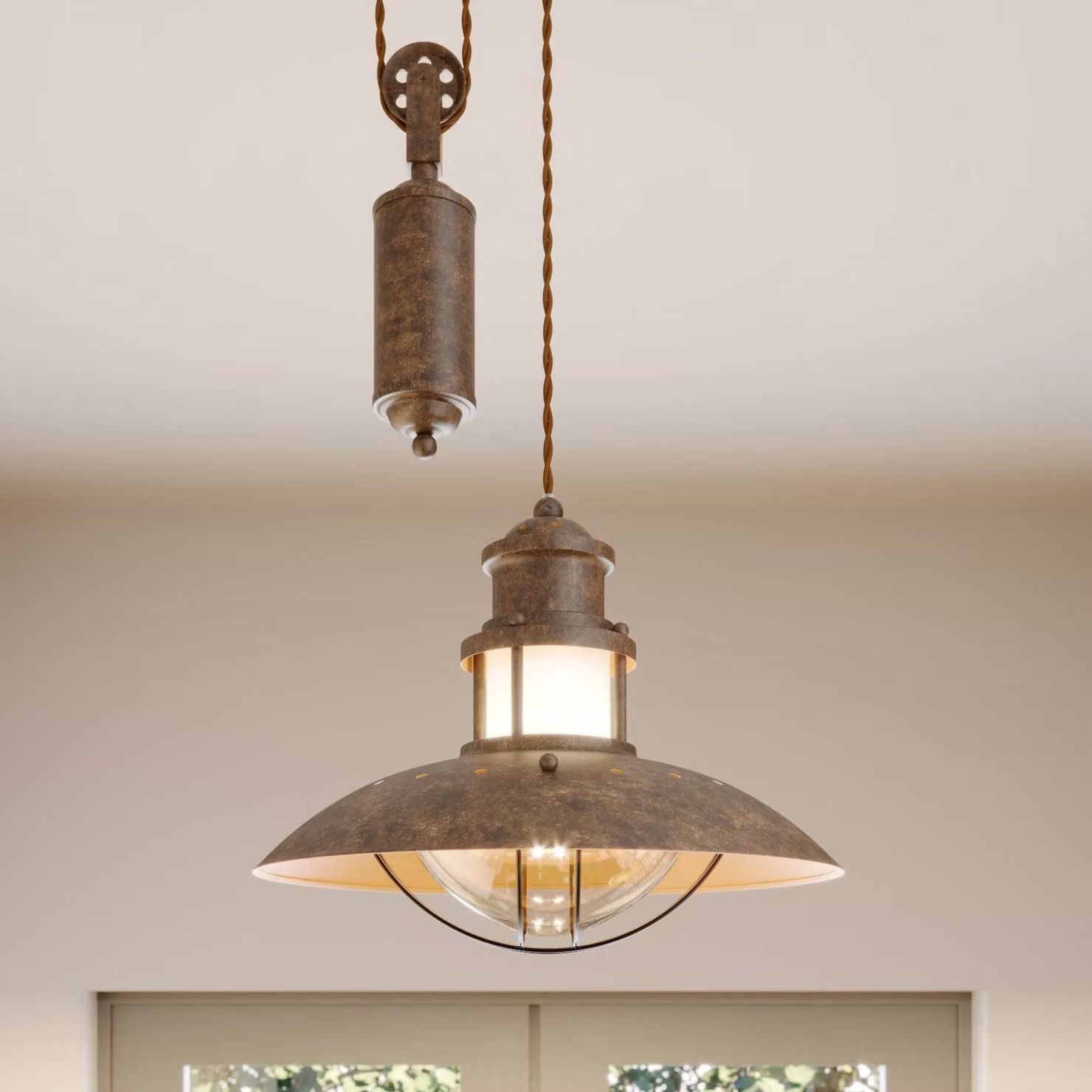 Lampada a sospensione Louisanne Lindby, dimmerabile, Marrone / Ruggine, Corridoio, Metallo, Marittimo, Lampada a sospensione