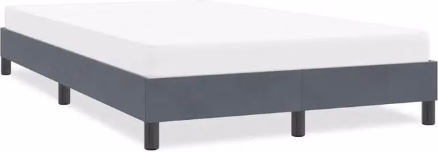 Struttura Letto Giroletto Design Mania in Velluto Grigio Senza Materasso L: 123 cm, P: 223 cm, H: 25 cm