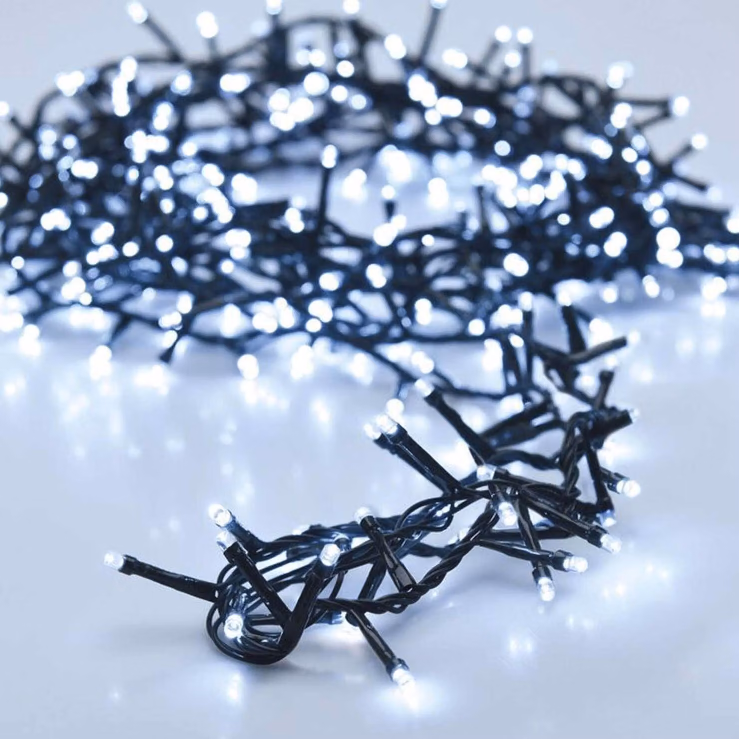 Catena luminosa a LED, 480 LED bianchi freddi, lunghezza 36 metri, cavo di 3 metri