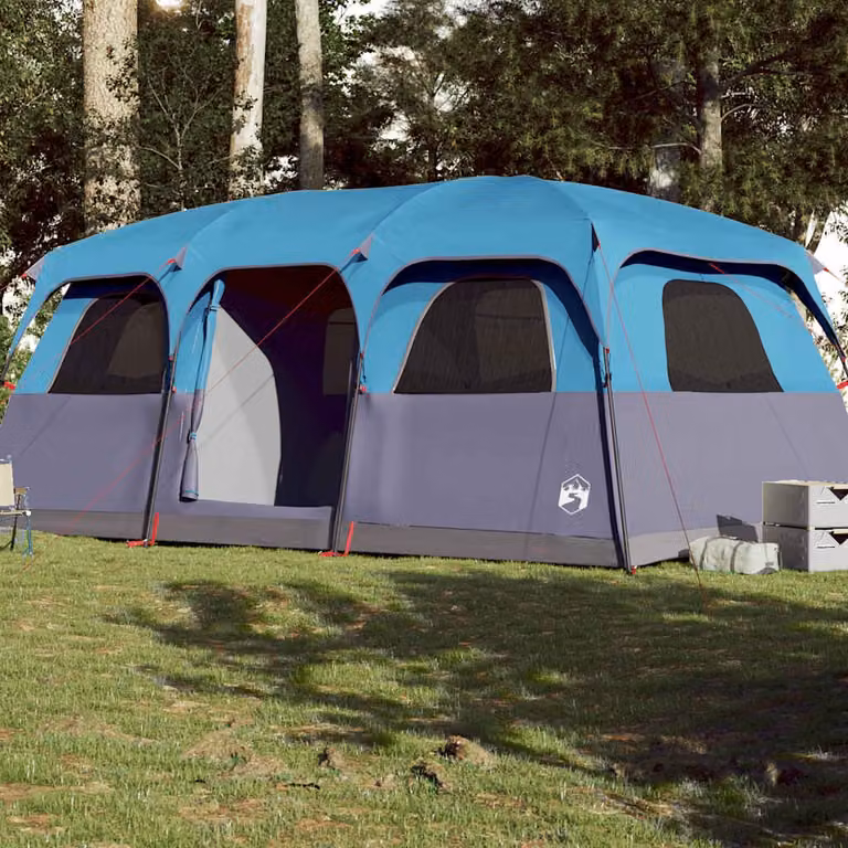 Tenda Familiare Impermeabile vidaXL per 10 Persone Blu in Poliestere