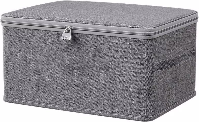 Contenitore pieghevole con chiusura a chiave, dimensioni 30 x 20 x 14 cm, ideale per l'organizzazione