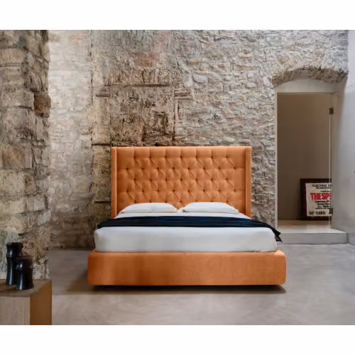 Letto matrimoniale imbottito con testata alta Star H30 Noctis