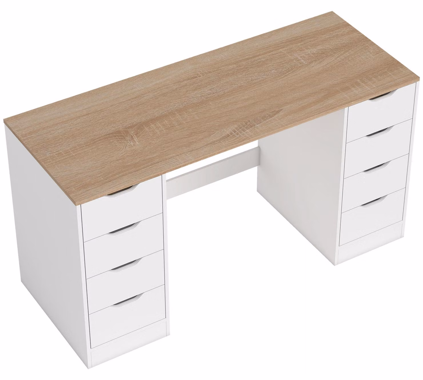 Scrivania con computer, 140 cm, con 8 cassetti - Bianco | Colore: Bianco | Dimensioni: 140x53x75 cm