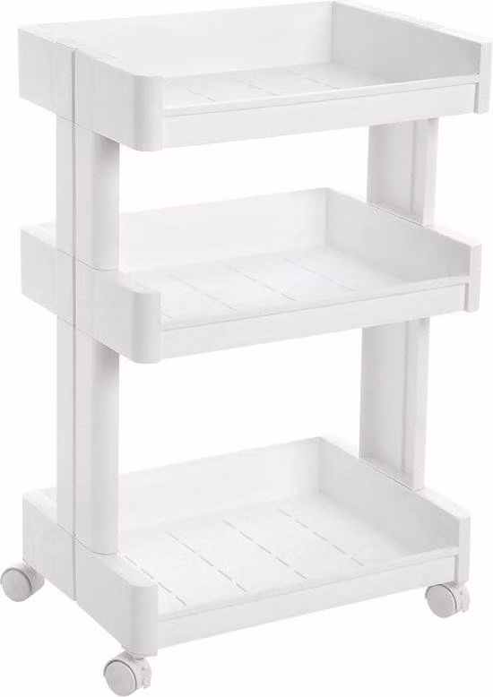 Carrello da cucina - Carrello a 3 ripiani - Bianco - Carrello per il trasporto di utensili da cucina