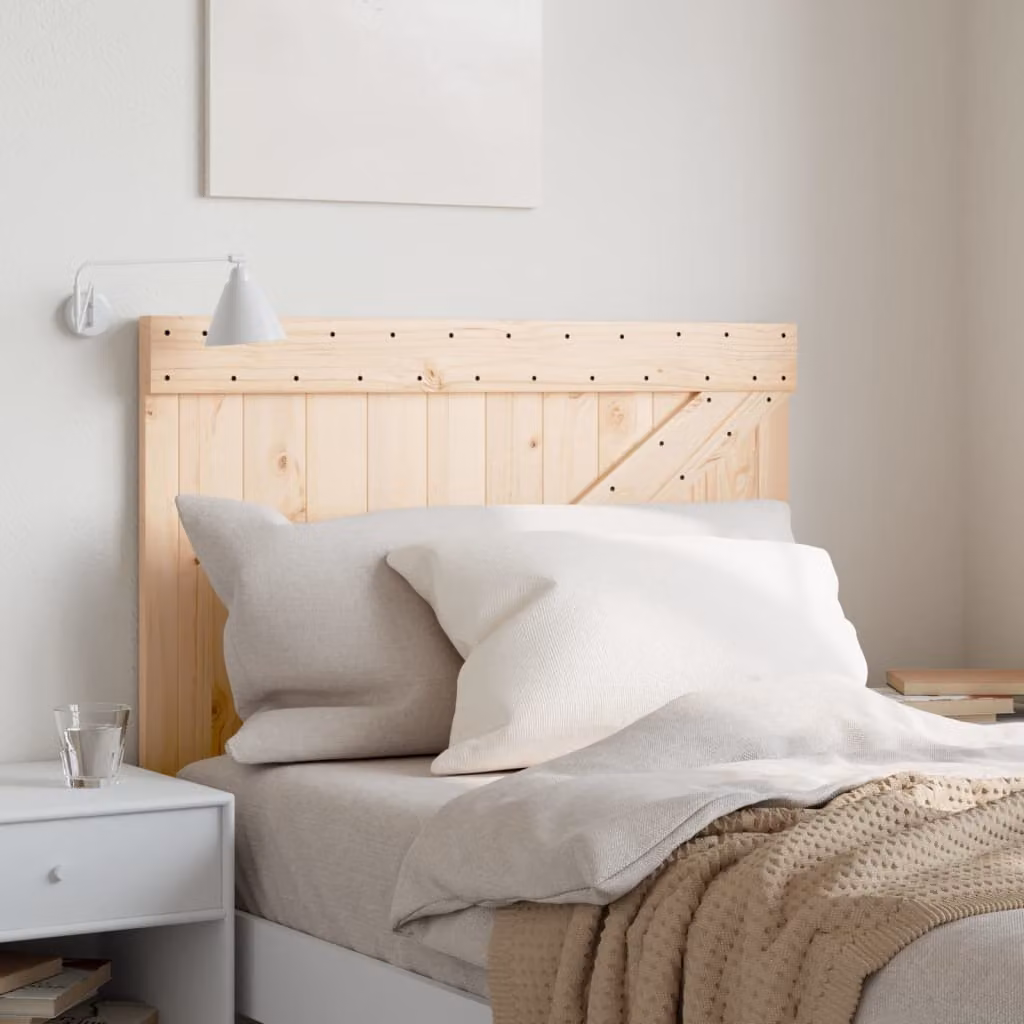 Testiera per letto vidaXL in legno massello di pino marrone stile rustico L: 100 cm, H: 104 cm