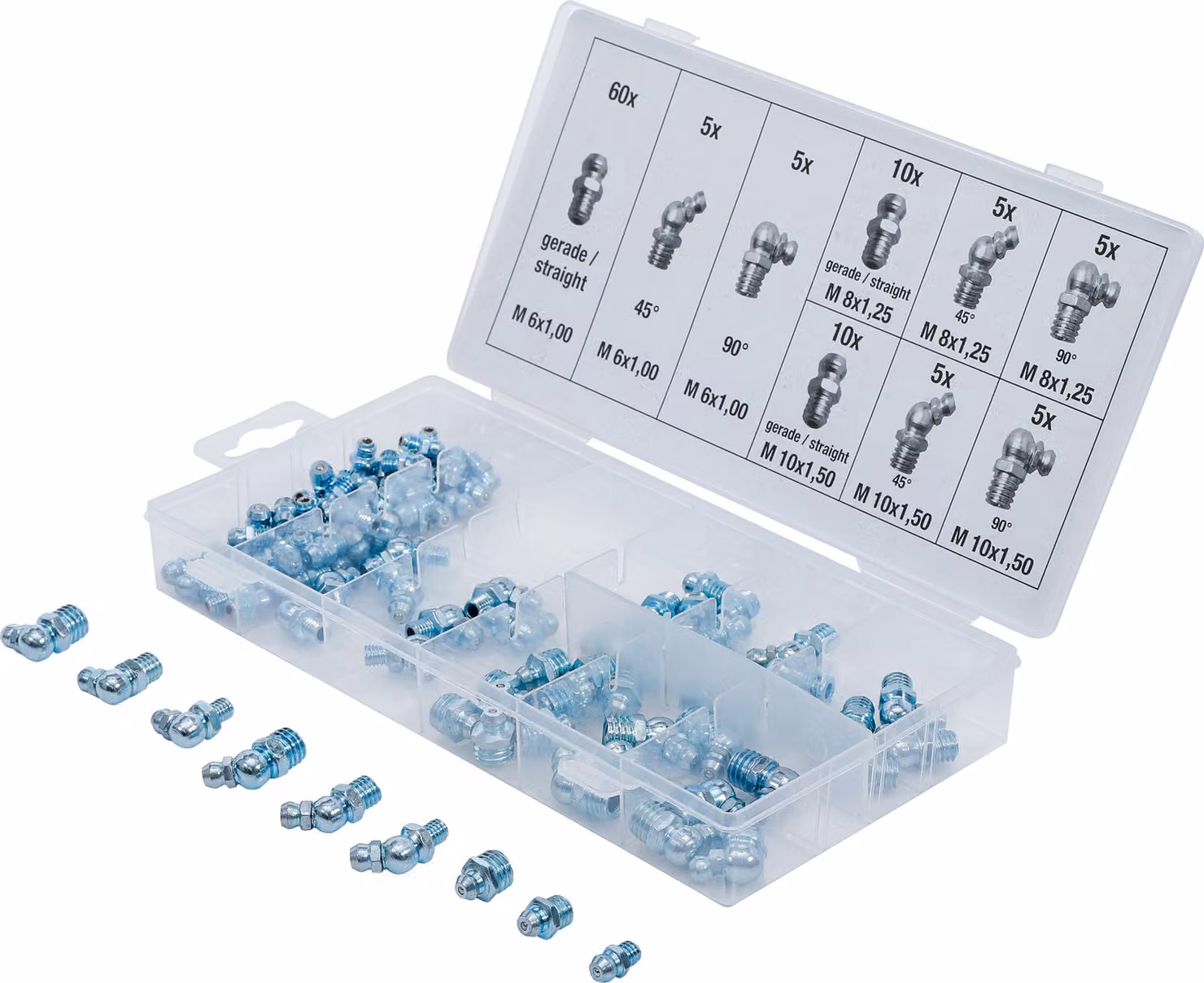 BGS 8065 Assortimento di ingrassatori, 110 pz.
