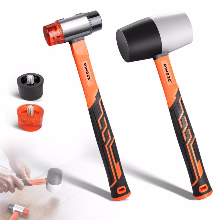 Set di martelli, composto da 2 pezzi, per legno e metallo: 1 martello e 1 scalpello, utensile per il fai-da-te