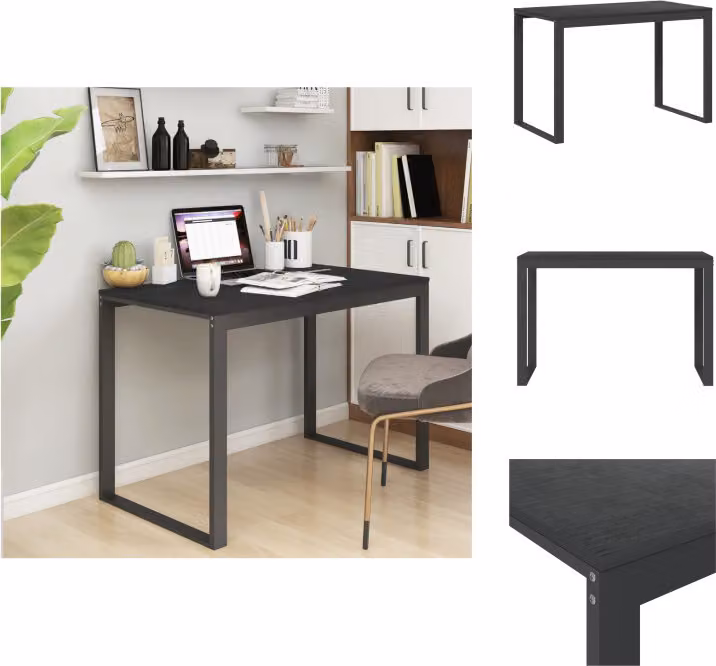 vidaXL Scrivania nera 110x60x73 cm in legno - Scrivanie
