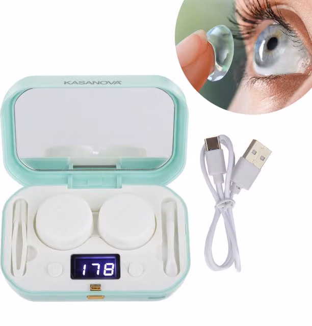 Pulitore lenti a contatto a ultrasuoni KASANOVA con specchio colore turquoise