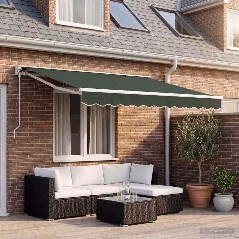 Telo di ricambio per tenda da sole vidaXL in poliestere, Verde Scuro, 4 x 3 m