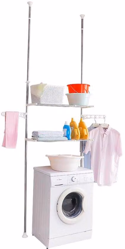 Scaffale telescopico da bagno in plastica