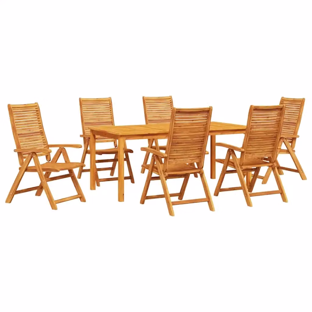Set da pranzo per giardino e terrazzo vidaXL in legno di acacia marrone composto da 7 pezzi – 2