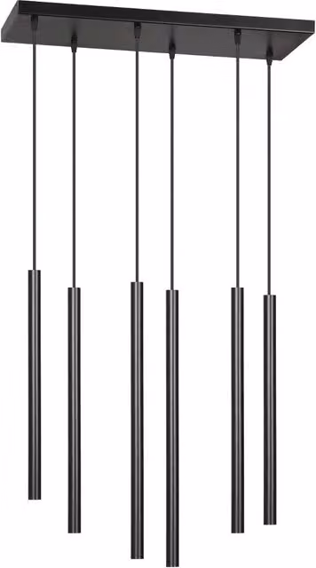 Lampadario a sospensione Emibig Selter in metallo nero con 6 lampadine G9, Altezza: 120 cm, Larghezza: 59 cm – 1
