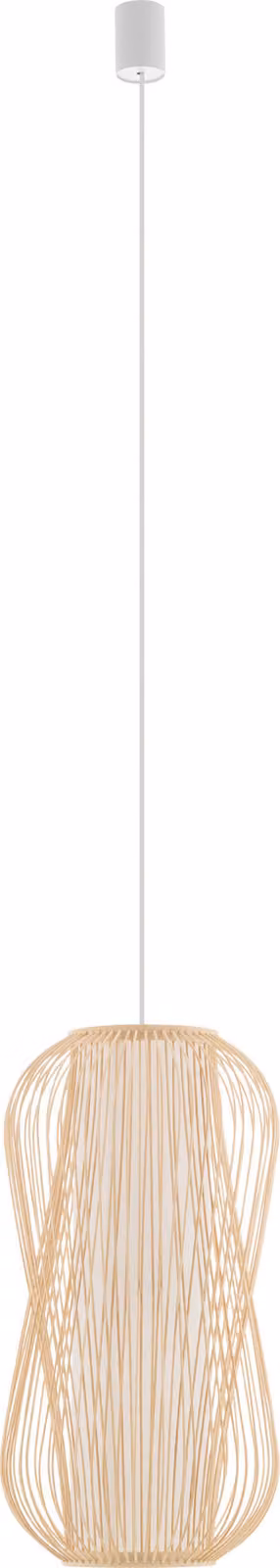 Lampada a sospensione PUKET L in legno naturale e bianco, 1xE27x25W, bambù, dimensioni: 160x30x30 cm, IP20, Nowodvorski Lighting