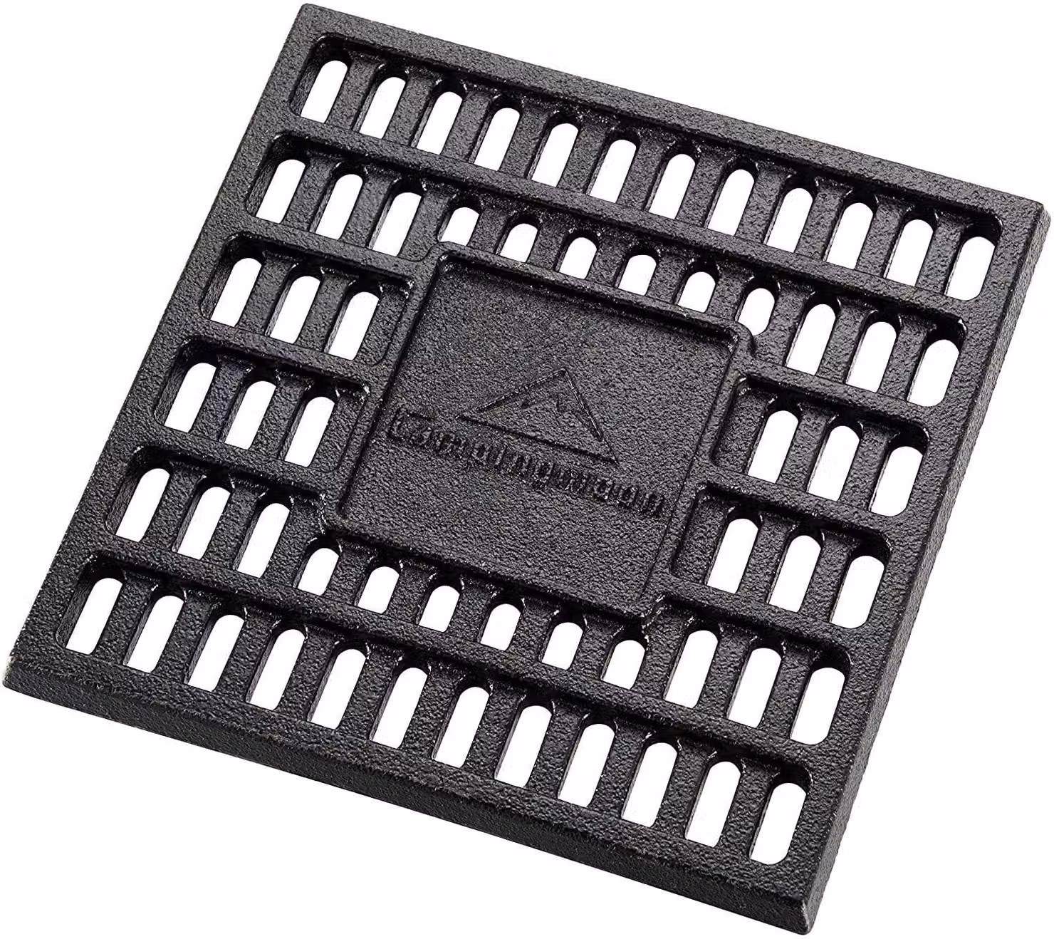 Griglia per carbone e legna in ghisa, dimensioni 17,50 x 17,50 cm