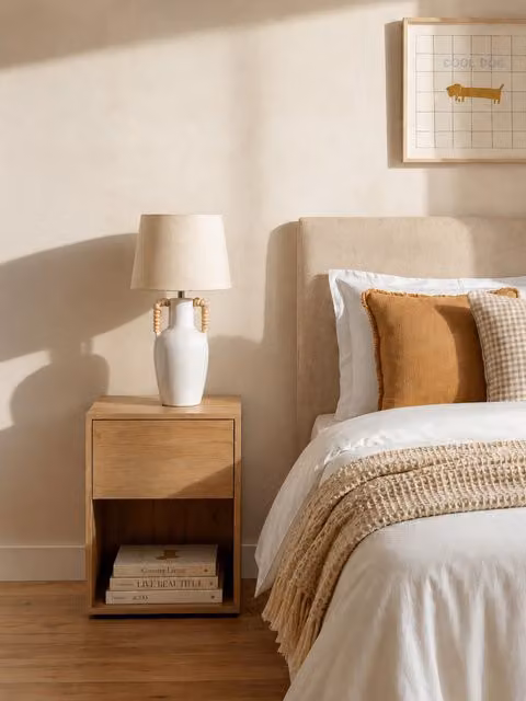 Comodino per bambini Hegas Kenay Home in legno marrone con 1 cassetto