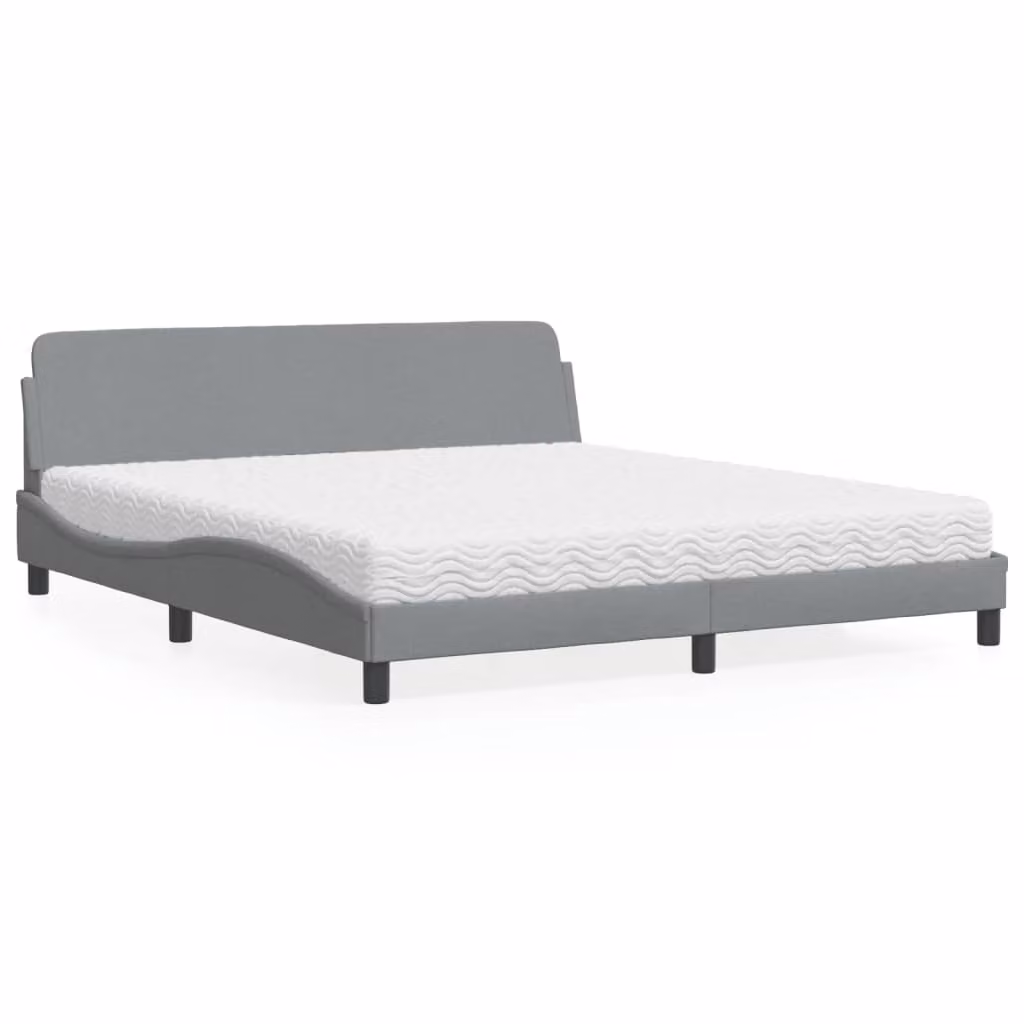 Letto con Materasso Dover vidaXL Grigio Chiaro e Bianco L/P/H: 180 x 200 x 185 cm