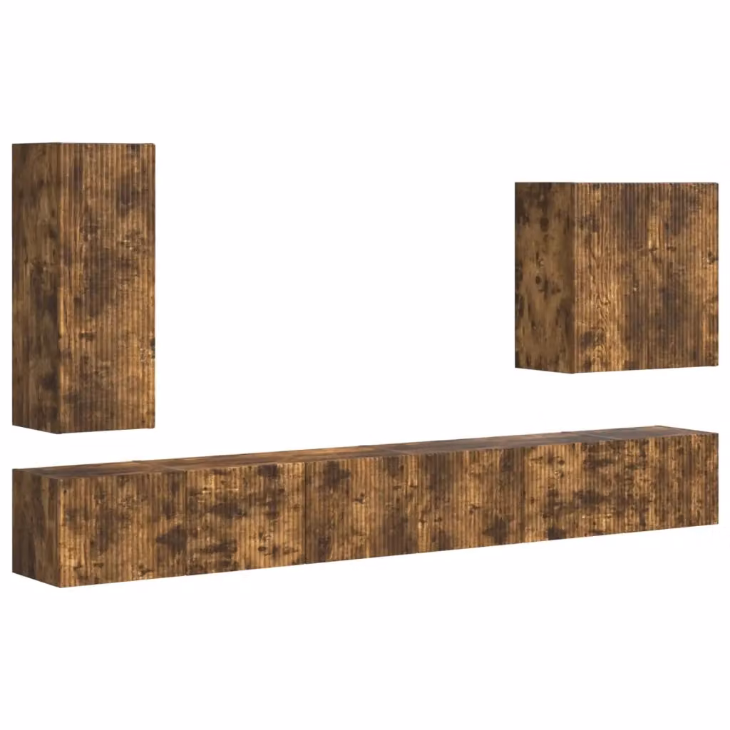 Set di 6 mobiletti da parete per TV vidaXL in rovere fumé moderno – 2