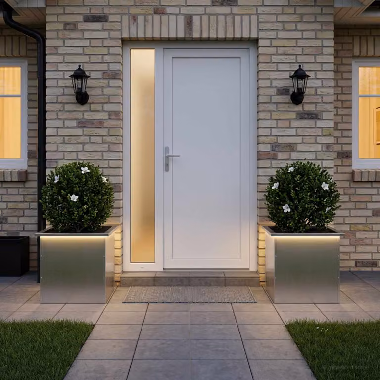 vidaXL Fioriera da giardino con LED 2 pz Argento 50 x 50 x 48 cm