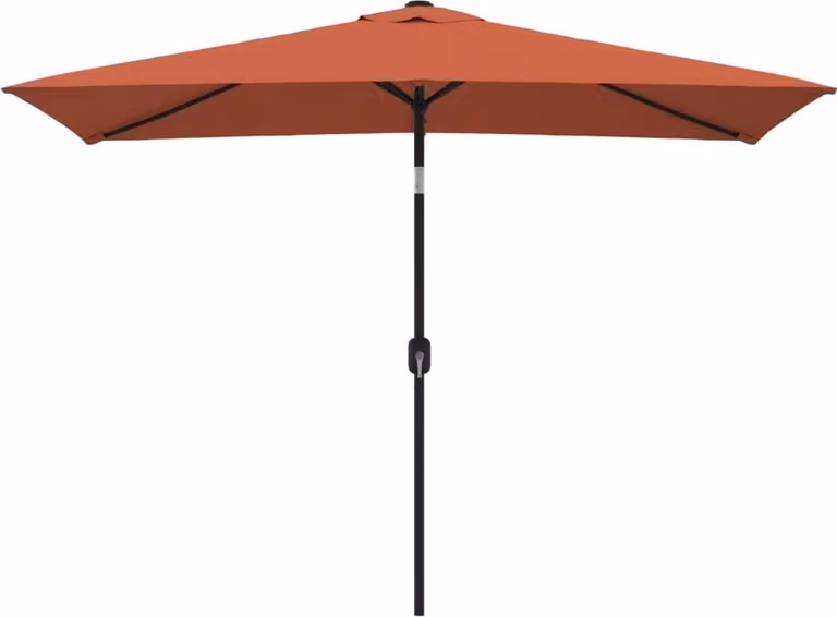 Ombrellone con Palo in Metallo 300x200 cm Terracotta