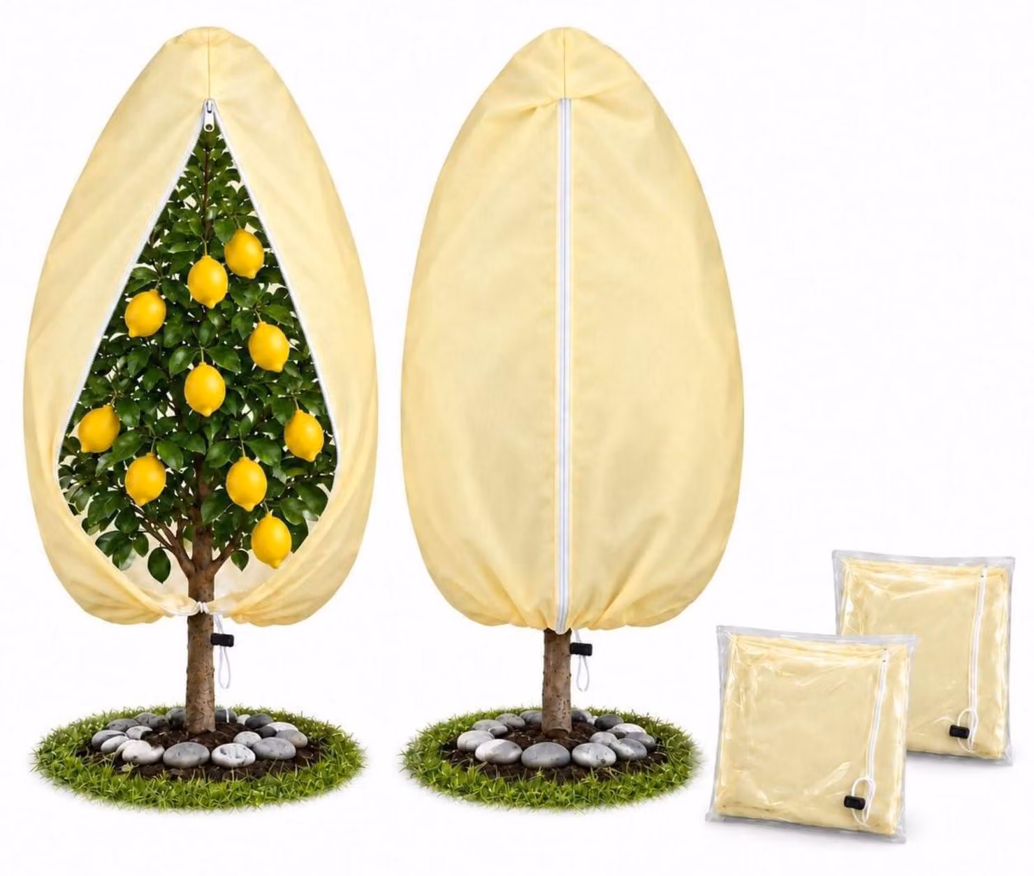 Copertura protettiva per piante, inverno, confezione da 2 pezzi, dimensioni 180x120 cm, traspirante, resistente agli strappi
