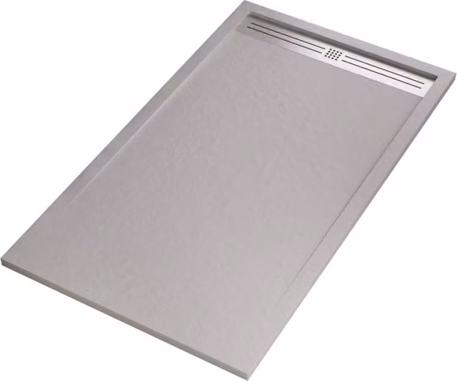 Piatto doccia in marmoresina grigio chiaro effetto pietra cemento relax, misura 70x160