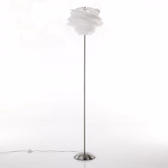 Lampada da terra ORESTELUCHETTA bianca in polipropilene e metallo, H 170 cm x Ø 40 cm