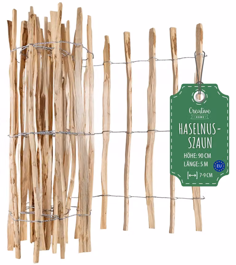 Recinzione a paletti Creative Home alta 90 cm e lunga 5 m | Distanza tra le doghe 7-9 cm
